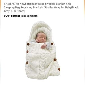 Cozy Knit Baby Swaddle Blanket - Cream